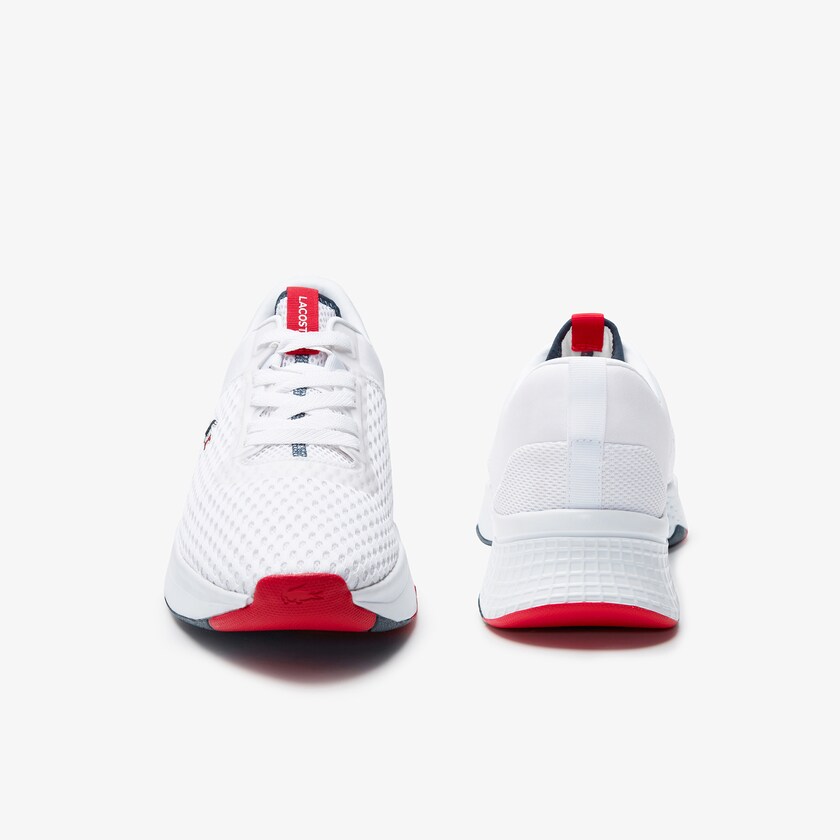 Tenis Lacoste Masculino Branco Azul Marinho Vermelhas Court-Drive Textured Textile EN3-22302G0