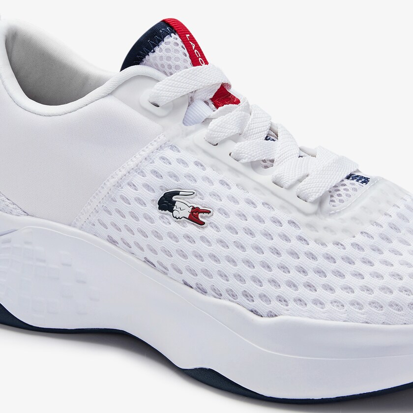Tenis Lacoste Feminino Branco Azul Marinho Vermelhas Court-Drive Tricolour Textile RW9-71837W8