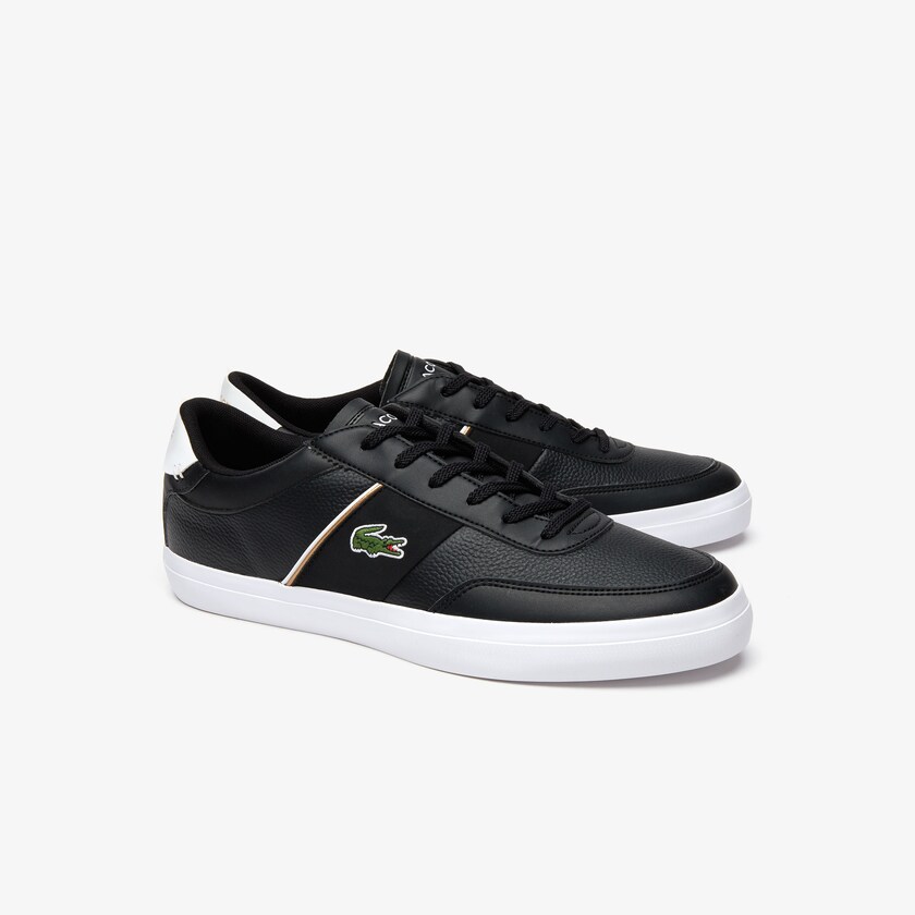 Tenis Lacoste Masculino Pretas Branco Court-Master Tumbled Leather AS1-39793R1
