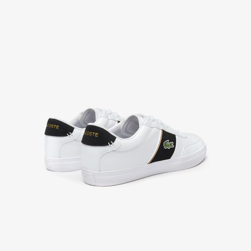 Tenis Lacoste Masculino Branco Pretas Court-Master Tumbled Leather WR4-76647W1