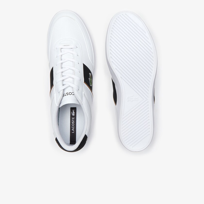 Tenis Lacoste Masculino Branco Pretas Court-Master Tumbled Leather WR4-76647W1