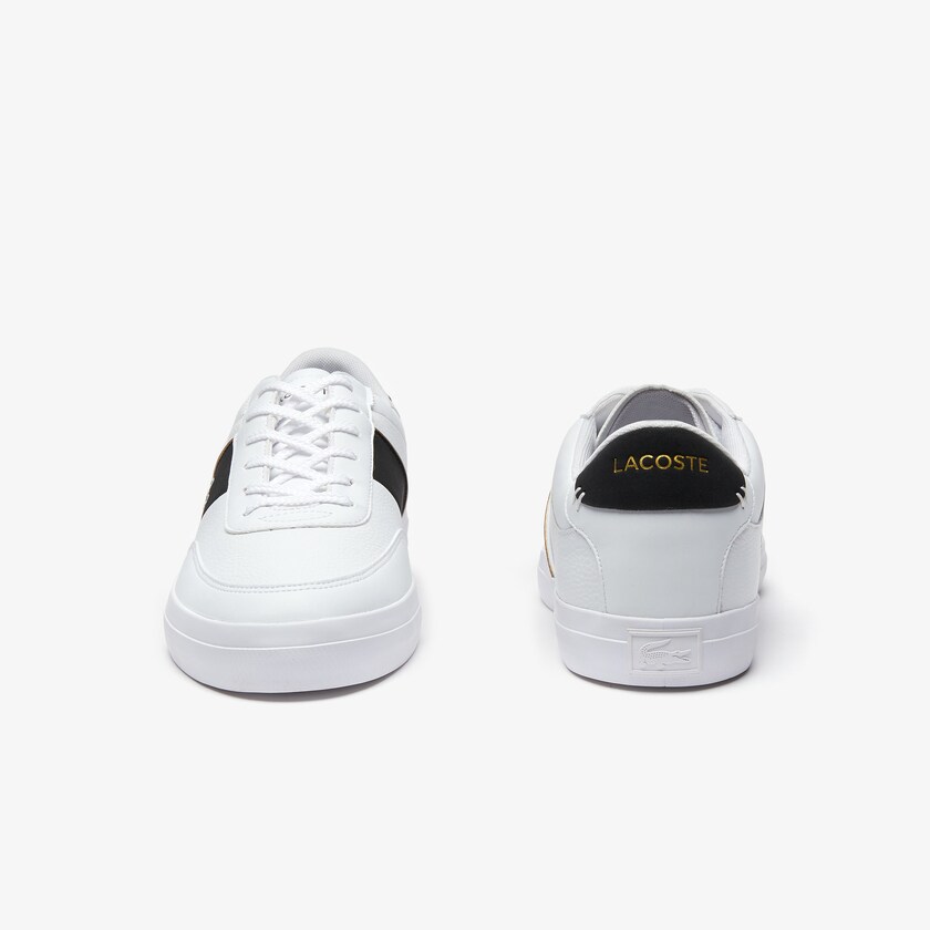 Tenis Lacoste Masculino Branco Pretas Court-Master Tumbled Leather WR4-76647W1