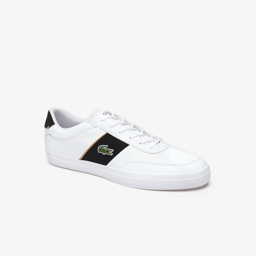 Tenis Lacoste Masculino Branco Pretas Court-Master Tumbled Leather WR4-76647W1