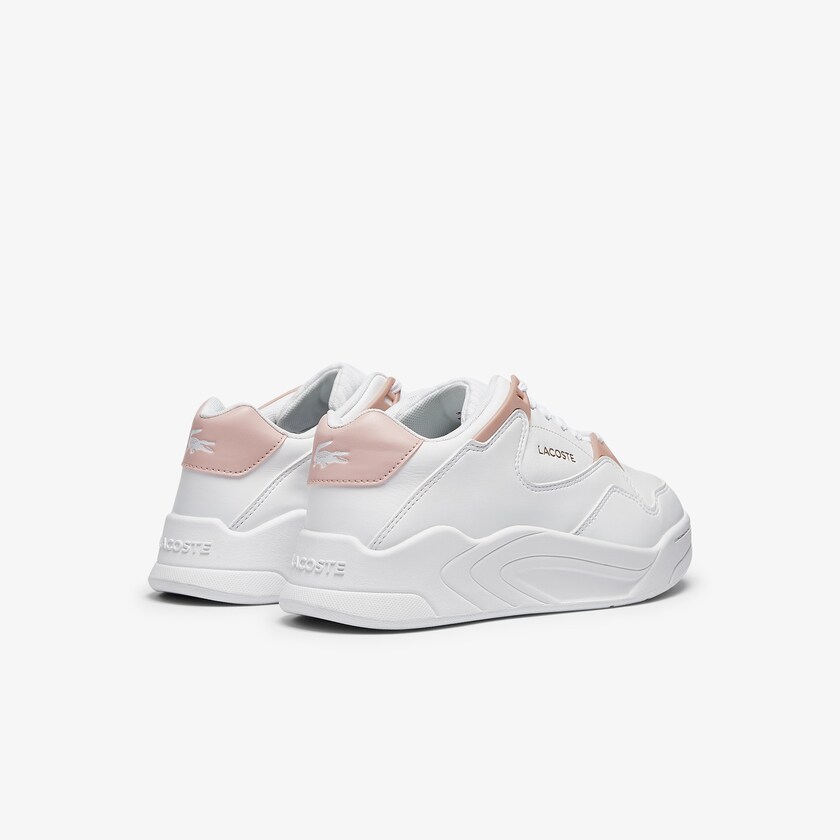 Tenis Lacoste Feminino Branco Rosa Court Slam Leather HV9-56245R2