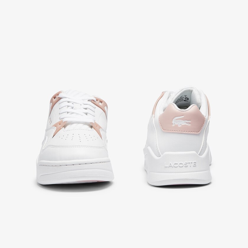 Tenis Lacoste Feminino Branco Rosa Court Slam Leather HV9-56245R2