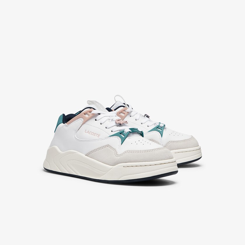 Tenis Lacoste Feminino Branco Rosa Court Slam Synthetic and Leather UI5-39463L0