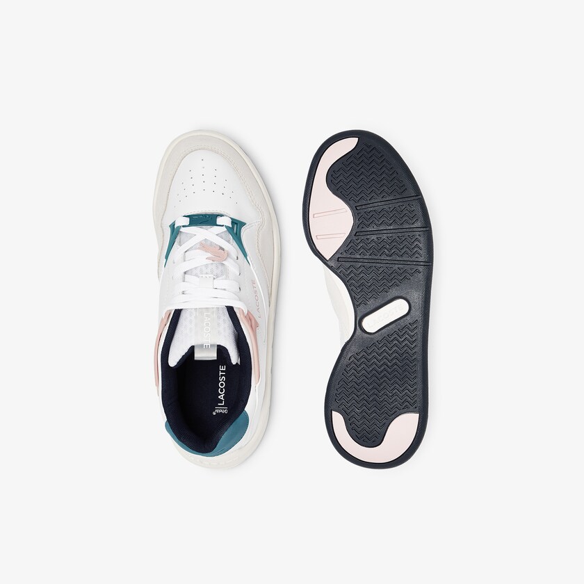 Tenis Lacoste Feminino Branco Rosa Court Slam Synthetic and Leather UI5-39463L0