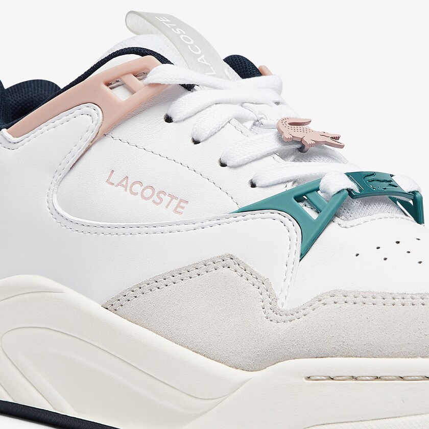 Tenis Lacoste Feminino Branco Rosa Court Slam Synthetic and Leather UI5-39463L0