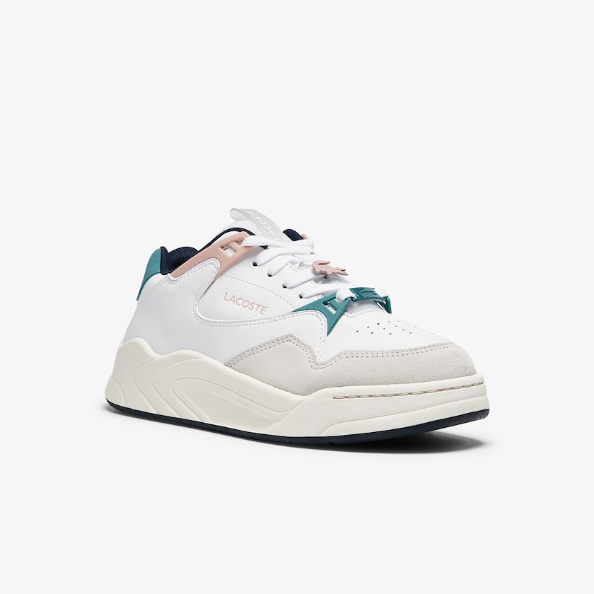 Tenis Lacoste Feminino Branco Rosa Court Slam Synthetic and Leather UI5-39463L0