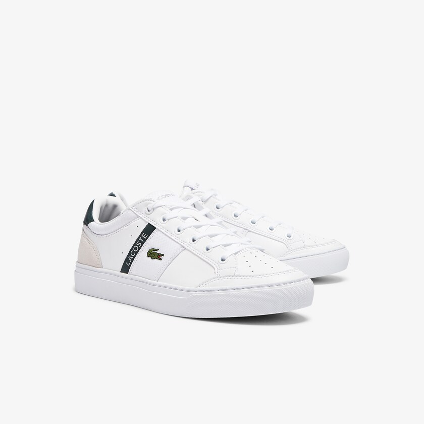 Tenis Lacoste Masculino Branco Courtline Leather and Textile CU4-10351Q0