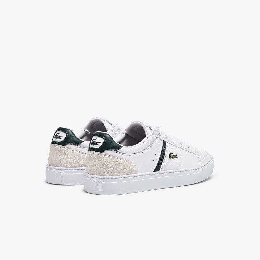 Tenis Lacoste Masculino Branco Courtline Leather and Textile CU4-10351Q0