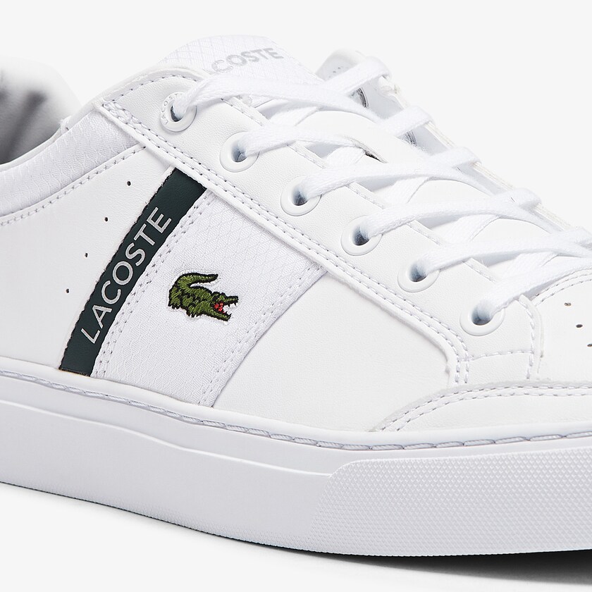 Tenis Lacoste Masculino Branco Courtline Leather and Textile CU4-10351Q0