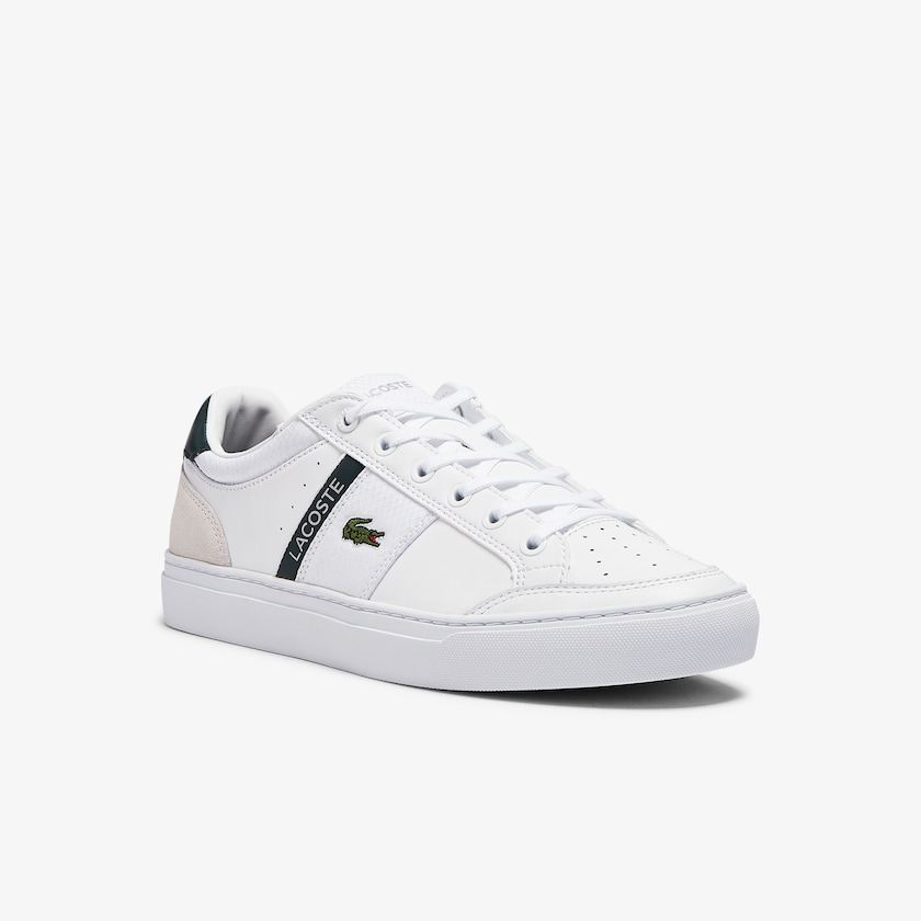 Tenis Lacoste Masculino Branco Courtline Leather and Textile CU4-10351Q0