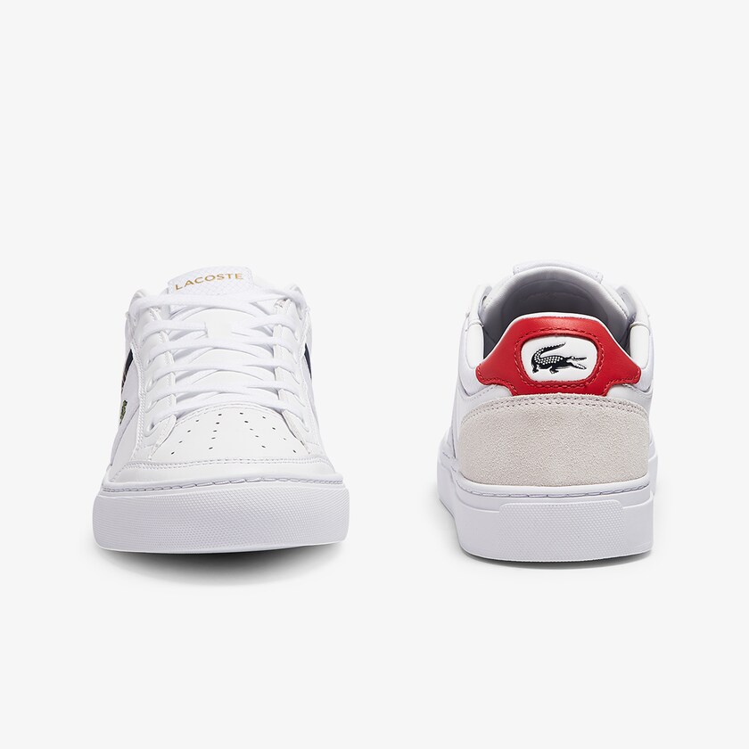 Tenis Lacoste Masculino Branco Bege Courtline Leather and Textile WR2-53955N5