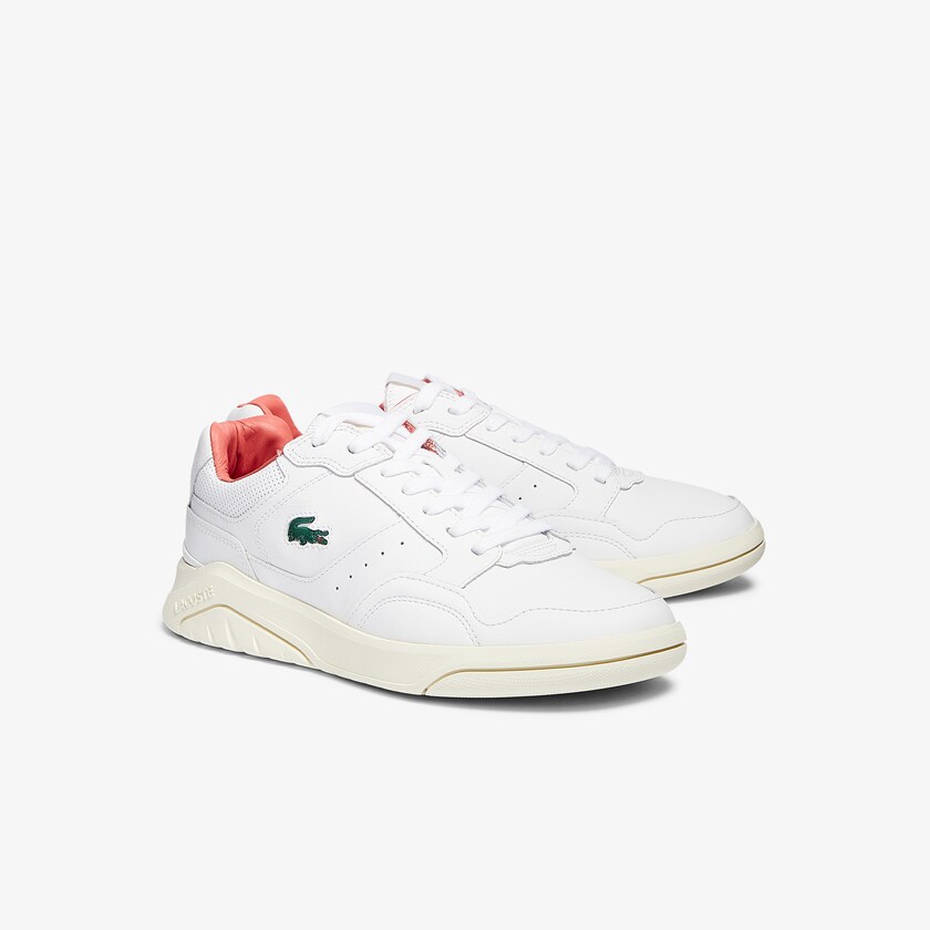Tenis Lacoste Masculino Branco Bege Game Advance Luxe Leather and Synthetic BI4-86198W2