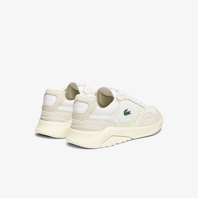 Tenis Lacoste Feminino Branco Branco Game Advance Luxe Leather and Suede ZL9-38703J2