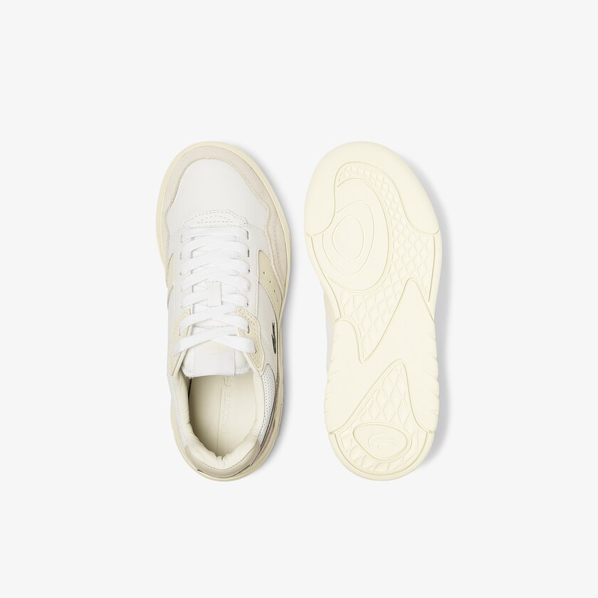 Tenis Lacoste Feminino Branco Branco Game Advance Luxe Leather and Suede ZL9-38703J2