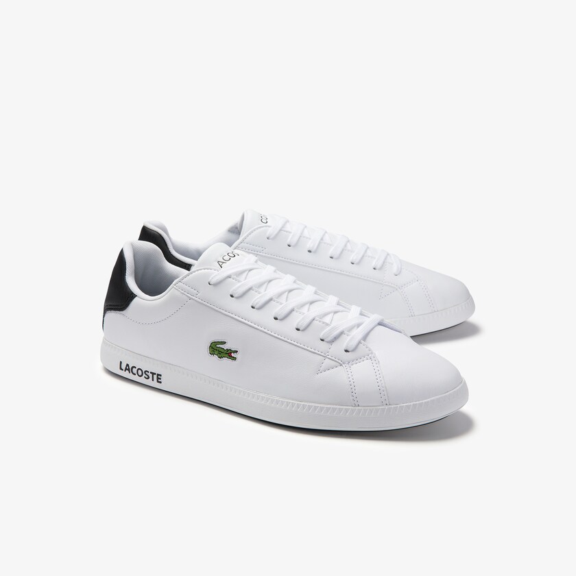 Tenis Lacoste Masculino Branco Pretas Graduate Leather NR7-89188T2