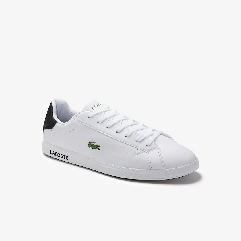 Tenis Lacoste Masculino Branco Pretas Graduate Leather NR7-89188T2
