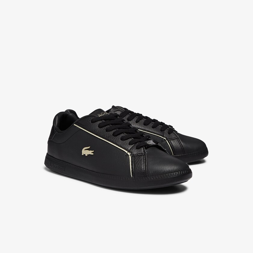 Tenis Lacoste Feminino Pretas Graduate Leather Metallic Detailing DH7-57575R4