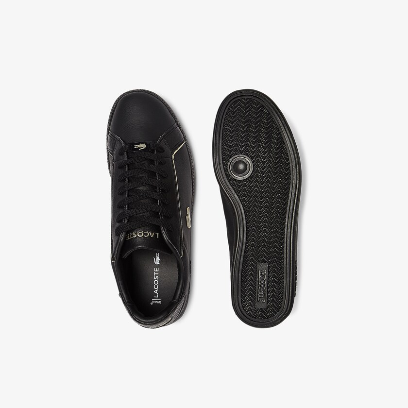 Tenis Lacoste Feminino Pretas Graduate Leather Metallic Detailing DH7-57575R4
