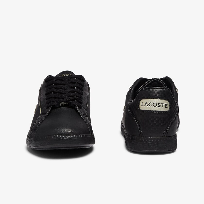 Tenis Lacoste Feminino Pretas Graduate Leather Metallic Detailing DH7-57575R4