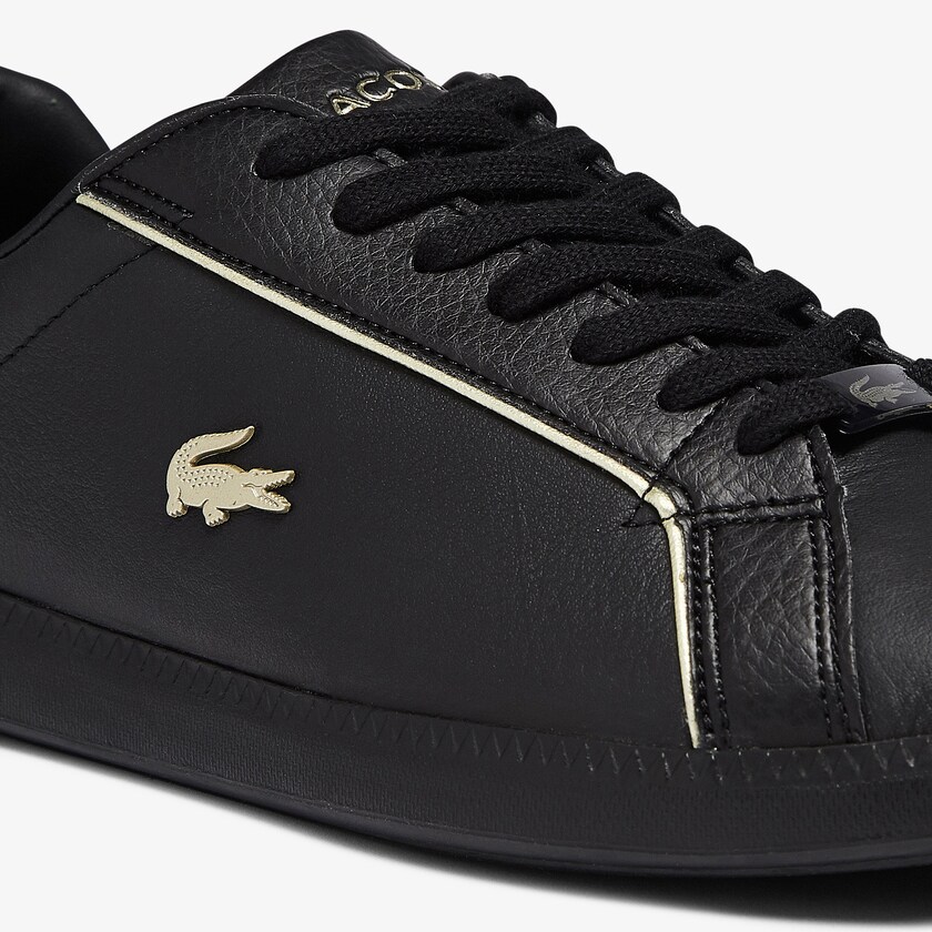 Tenis Lacoste Feminino Pretas Graduate Leather Metallic Detailing DH7-57575R4