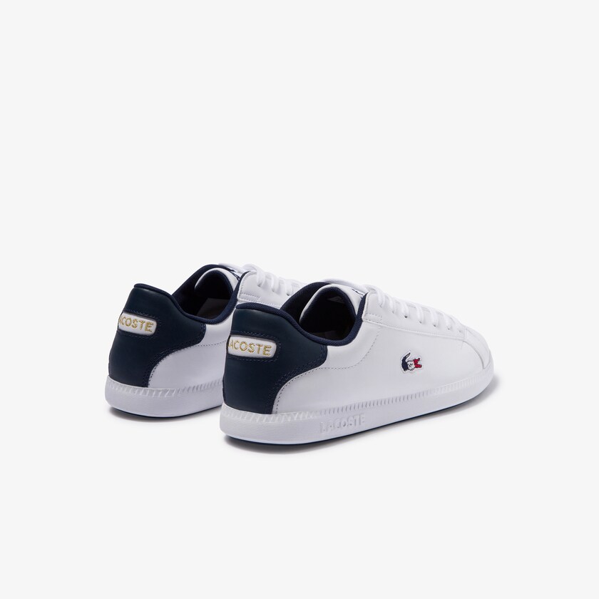 Tenis Lacoste Masculino Branco Bege Graduate Tricolore Leather and Synthetic EH0-17891C1
