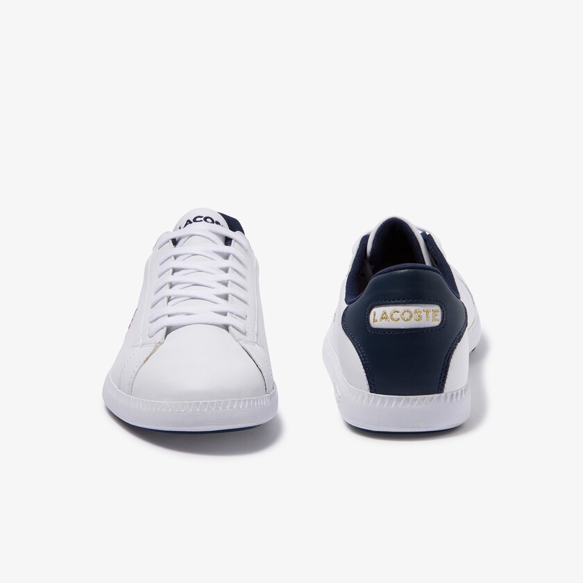 Tenis Lacoste Masculino Branco Bege Graduate Tricolore Leather and Synthetic EH0-17891C1