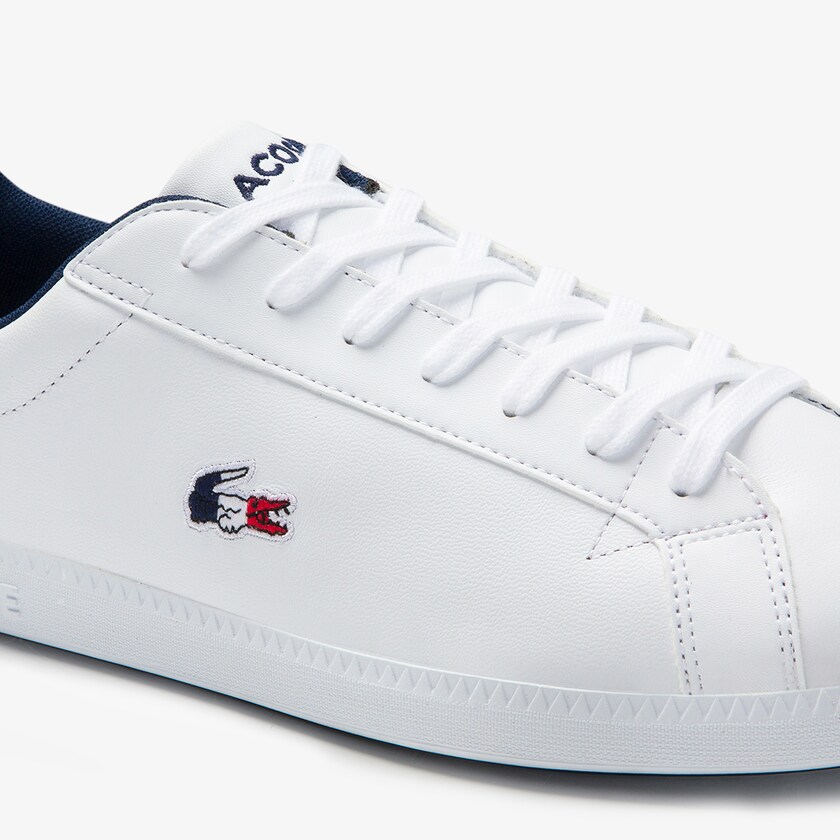 Tenis Lacoste Masculino Branco Bege Graduate Tricolore Leather and Synthetic EH0-17891C1