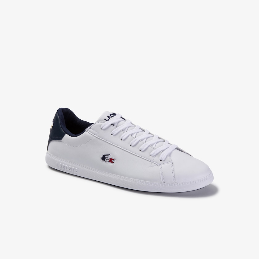 Tenis Lacoste Masculino Branco Bege Graduate Tricolore Leather and Synthetic EH0-17891C1