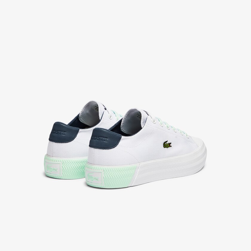 Tenis Lacoste Feminino Branco Luz Azuis Gripshot Canvas and Leather NJ2-60996D0