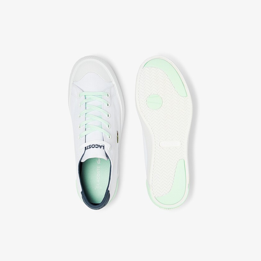 Tenis Lacoste Feminino Branco Luz Azuis Gripshot Canvas and Leather NJ2-60996D0