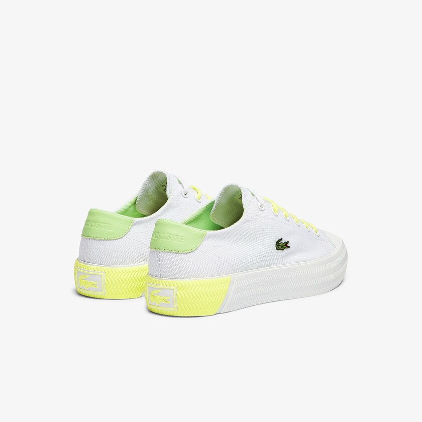 Tenis Lacoste Feminino Branco Luz Amarelas Gripshot Canvas and Leather DU3-23982O6