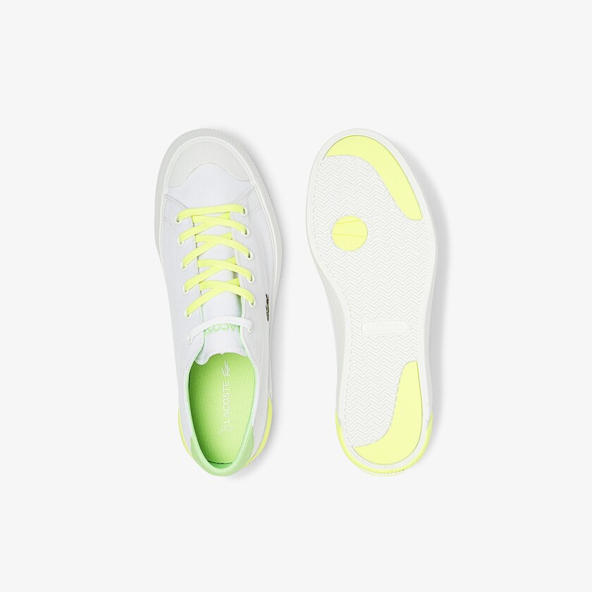 Tenis Lacoste Feminino Branco Luz Amarelas Gripshot Canvas and Leather DU3-23982O6