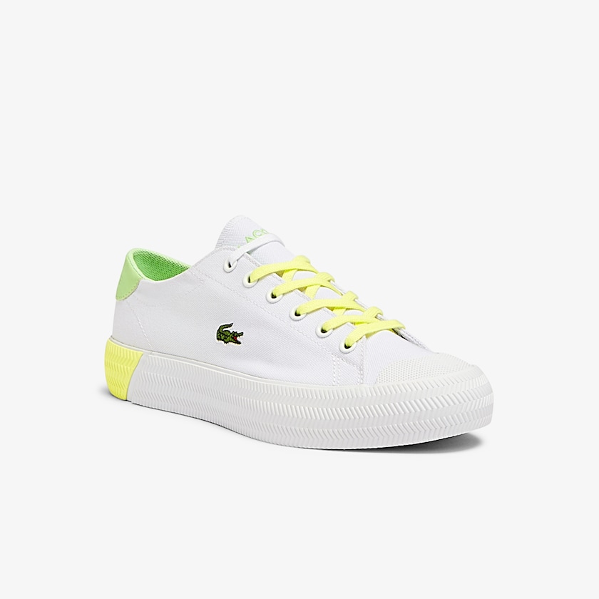 Tenis Lacoste Feminino Branco Luz Amarelas Gripshot Canvas and Leather DU3-23982O6