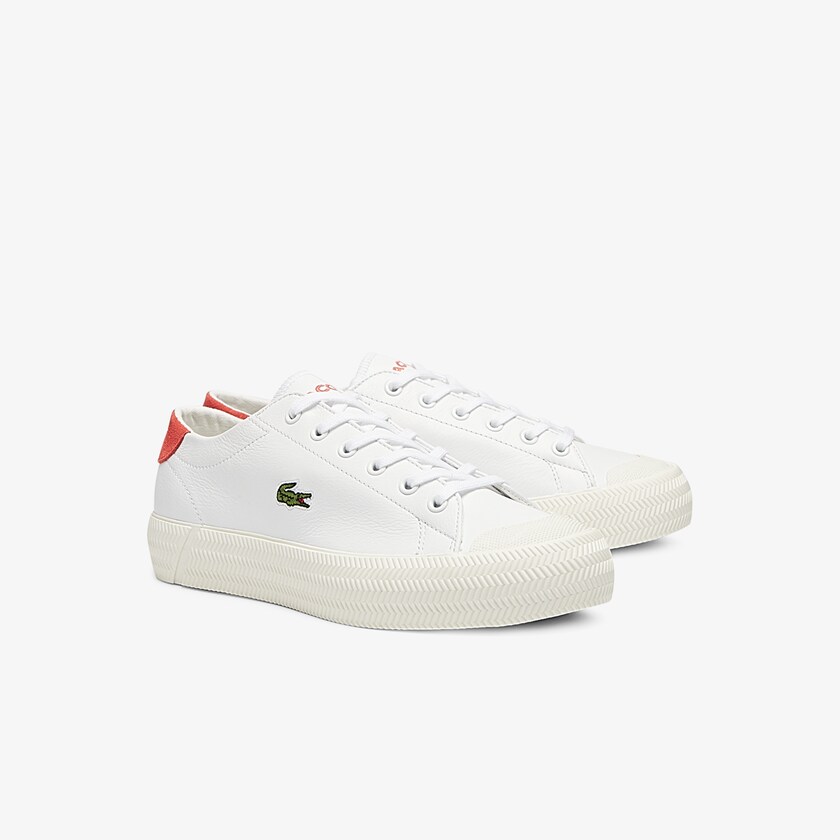 Tenis Lacoste Feminino Branco Bege Gripshot Leather and Suede CD5-09250O1