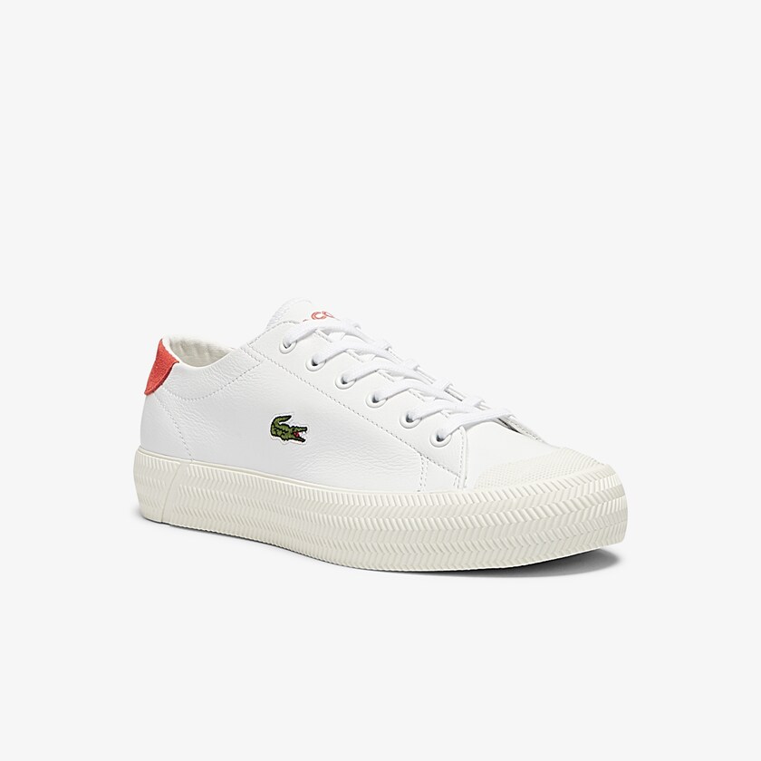 Tenis Lacoste Feminino Branco Bege Gripshot Leather and Suede CD5-09250O1