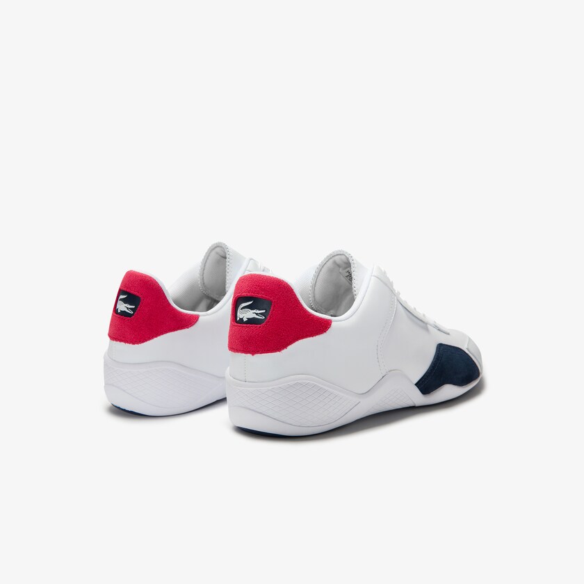 Tenis Lacoste Masculino Branco Azul Marinho Vermelhas Hapona Leather and Synthetic DT8-85898I6