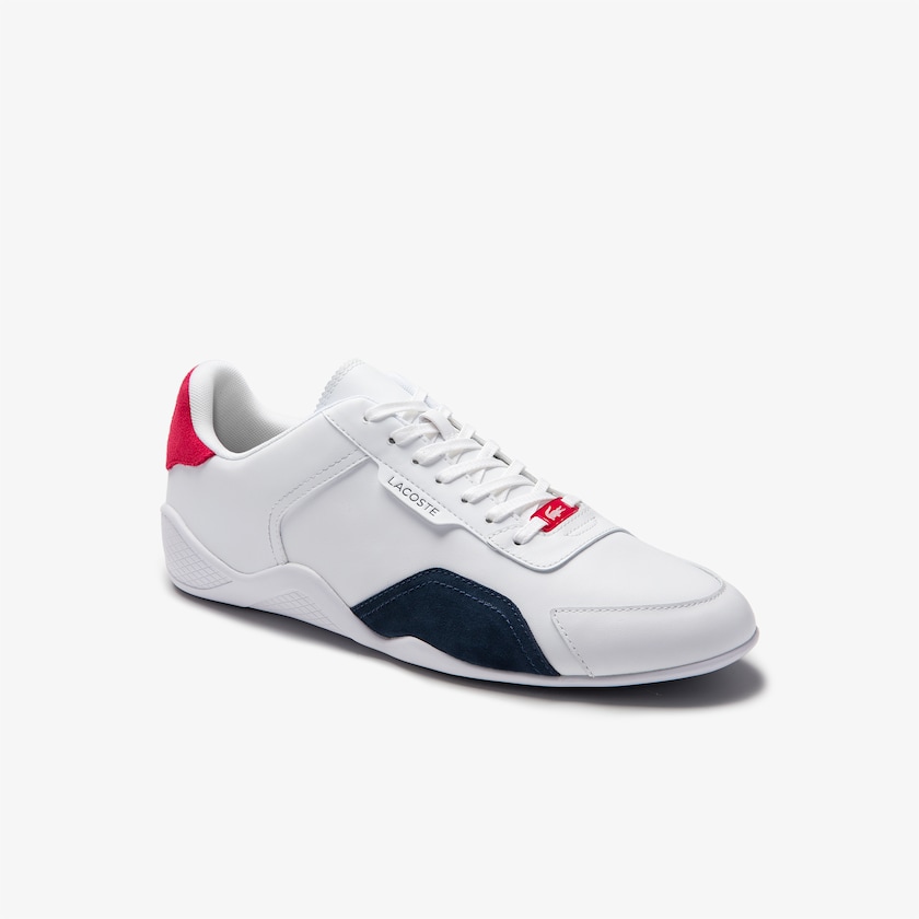Tenis Lacoste Masculino Branco Azul Marinho Vermelhas Hapona Leather and Synthetic DT8-85898I6
