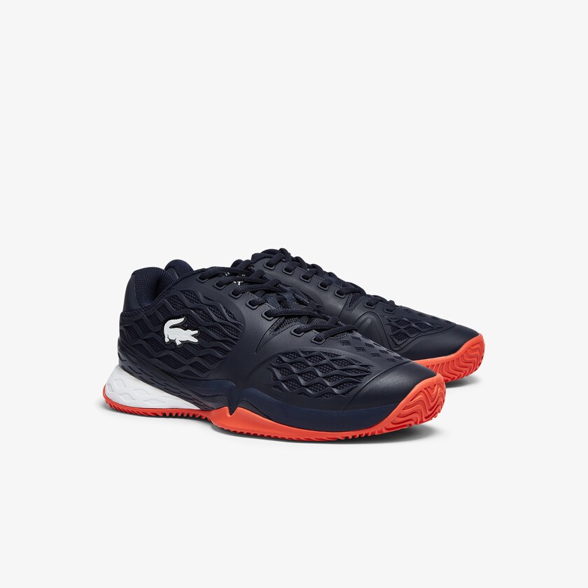 Tenis Lacoste Masculino Azul Marinho Vermelhas LC Scale Roland Garros Textile GT8-38933N3