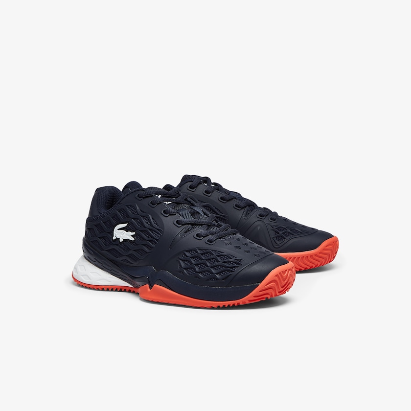 Tenis Lacoste Feminino Azul Marinho Vermelhas LC Scale Roland Garros Textile AR8-57925U9