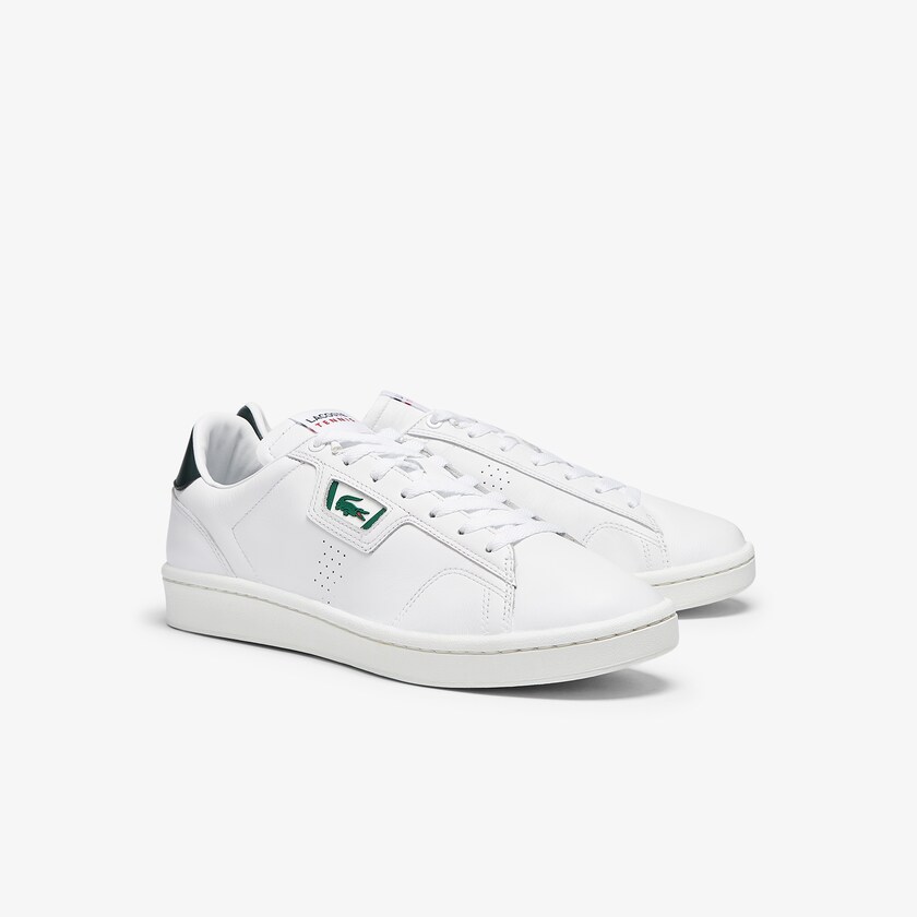 Tenis Lacoste Masculino Branco Verdes Escuro Masters Classic Leather TR9-10491K6
