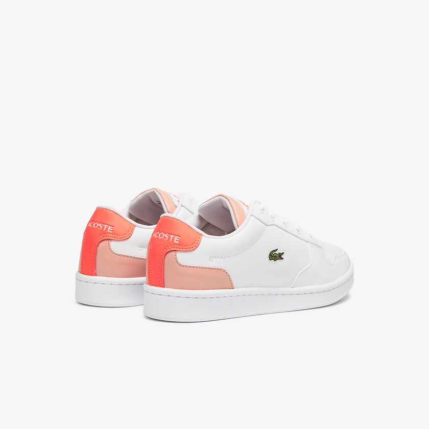 Tenis Lacoste Criança Branco Rosa Masters Cup Leather and Synthetic PR4-27432F5