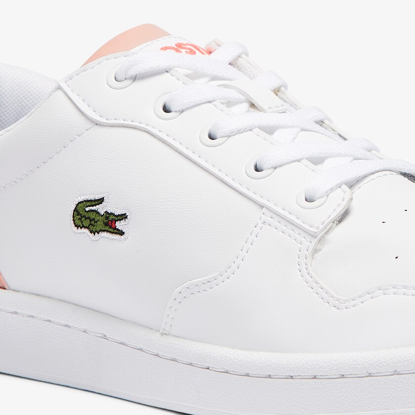 Tenis Lacoste Criança Branco Rosa Masters Cup Leather and Synthetic PR4-27432F5