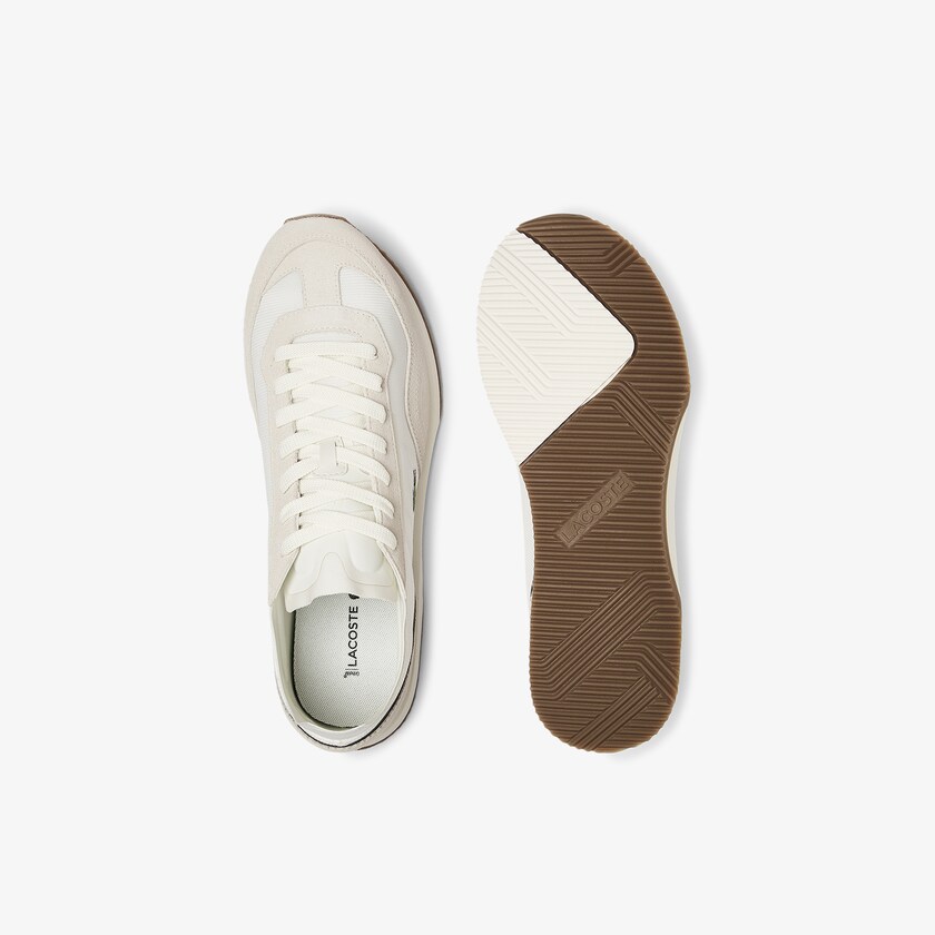 Tenis Lacoste Masculino Bege Verdes Match Break Textile and Suede SU8-76707M9