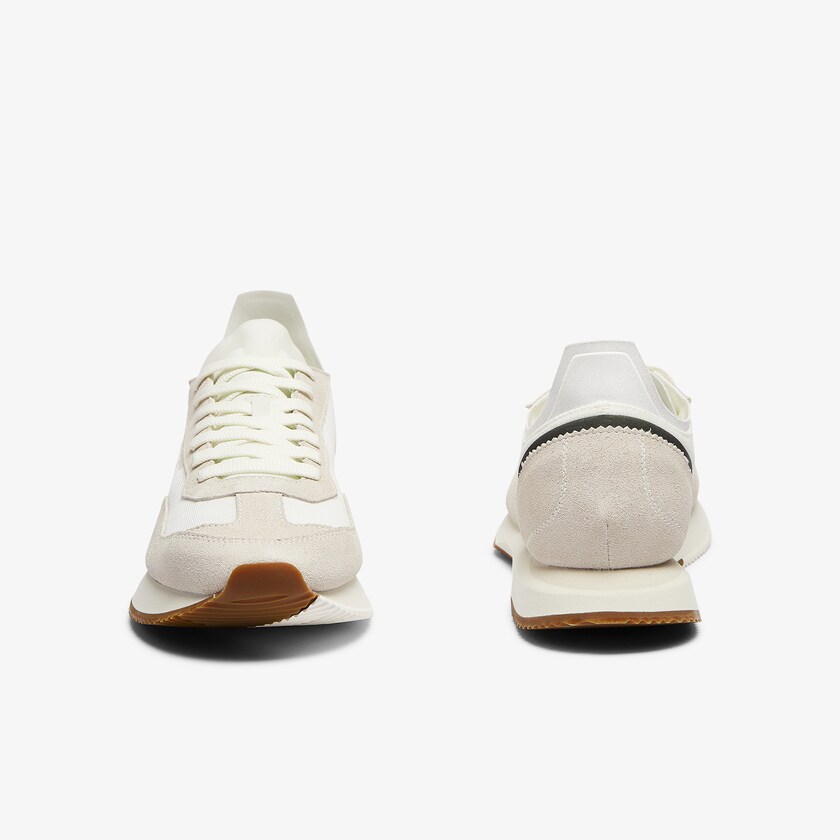 Tenis Lacoste Masculino Bege Verdes Match Break Textile and Suede SU8-76707M9