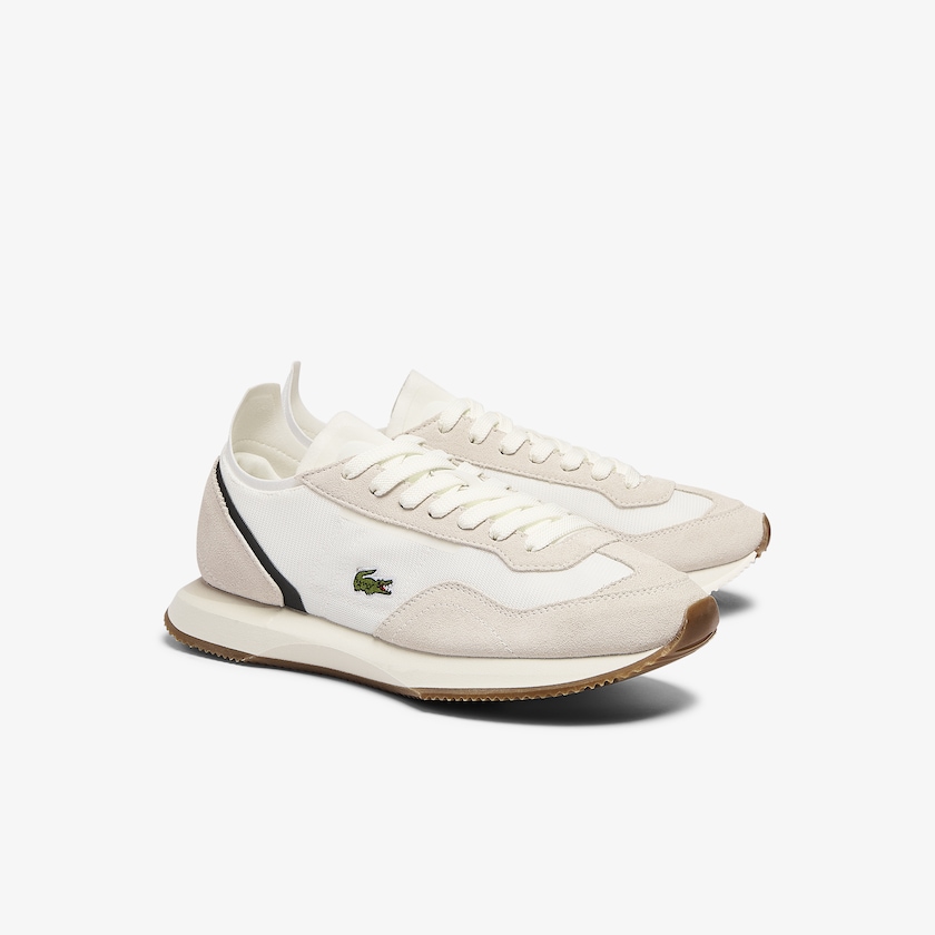 Tenis Lacoste Feminino Bege Verdes Match Break Textile and Suede UR9-10711T6