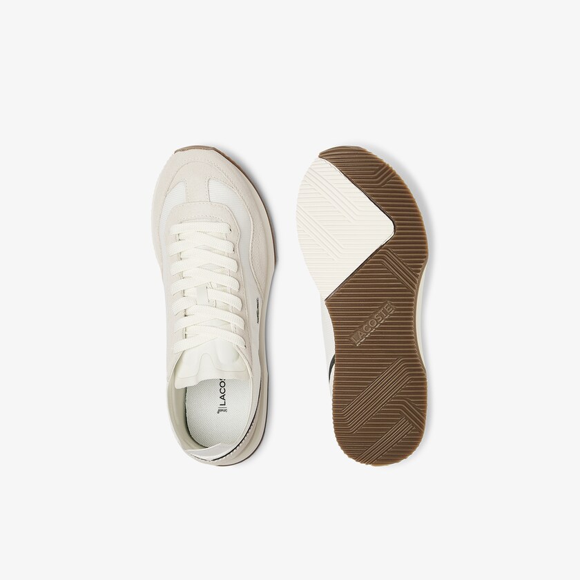 Tenis Lacoste Feminino Bege Verdes Match Break Textile and Suede UR9-10711T6