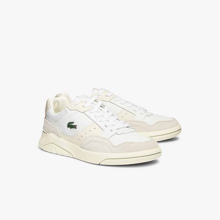 Tenis Lacoste Masculino Branco Cinzentas Men’s Game Advance Luxe Leather and Suede HF9-38493Z1